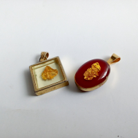 винтидж позлатена висулка със Самородно злато , снимка 5 - Антикварни и старинни предмети - 44688710