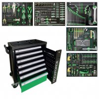Шкаф с инструменти с 7 чекмеджета – 5 пълни RockForce, снимка 1 - Куфари с инструменти - 39298962