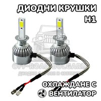 2 БРОЯ H1 LED диодни крушки за фарове H1; 100W, 12000 Lumen, снимка 1 - Аксесоари и консумативи - 40393813