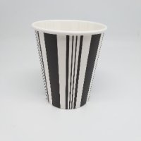 Черно Бели ленти черти рали високи 8 бр картонени чаши парти рожден ден, снимка 3 - Чаши - 42251827