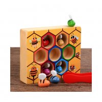 3565 Дървена игра кошер с пчели, снимка 5 - Образователни игри - 37817228