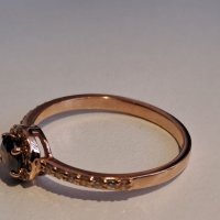 Пръстен розово злато и диаманти, снимка 5 - Пръстени - 40310688