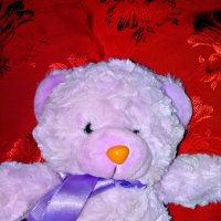 Лилава мечка-18см., снимка 2 - Плюшени играчки - 29363052