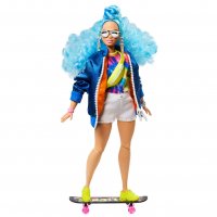 Кукла Barbie - Екстра: Синя къдрава коса GRN30, снимка 3 - Кукли - 34910728