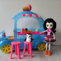 Комплект камион за сладолед и кукла пингвин и любимец. Енчантималс Enchantimals  35лв., снимка 4 - Кукли - 37446504