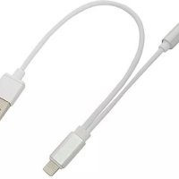 Преходник от iPhone Lightning към ст. жак женско + USB мъжко Digital One SP01028 Адаптер Lightning t, снимка 1 - USB кабели - 29832938