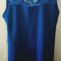 Тъмно синя рокля с панделка на гърба ПРОМОЦИЯ - 12лв.👗🍀XS,S👗🍀арт.1019, снимка 3 - Рокли - 29849332