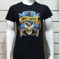 Нова мъжка тениска с дигитален печат на музикалната група GUNS N'ROSES, с череп, снимка 3 - Тениски - 27839016