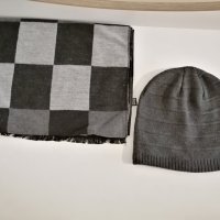нов мъжки комплект шал и шапка, снимка 1 - Шапки - 42067919