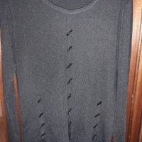 Дамска черна блуза  с дълъг ръкав, снимка 1 - Блузи с дълъг ръкав и пуловери - 30184870