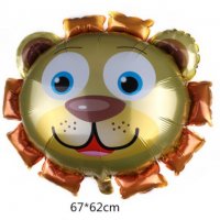 Глава лъв лъвче с грива голям балон фолио фолиев хелий или въздух парти рожден ден, снимка 1 - Други - 29764842