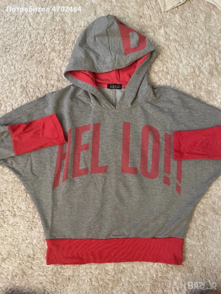 Блуза с дълъг ръкав и качулка, снимка 1