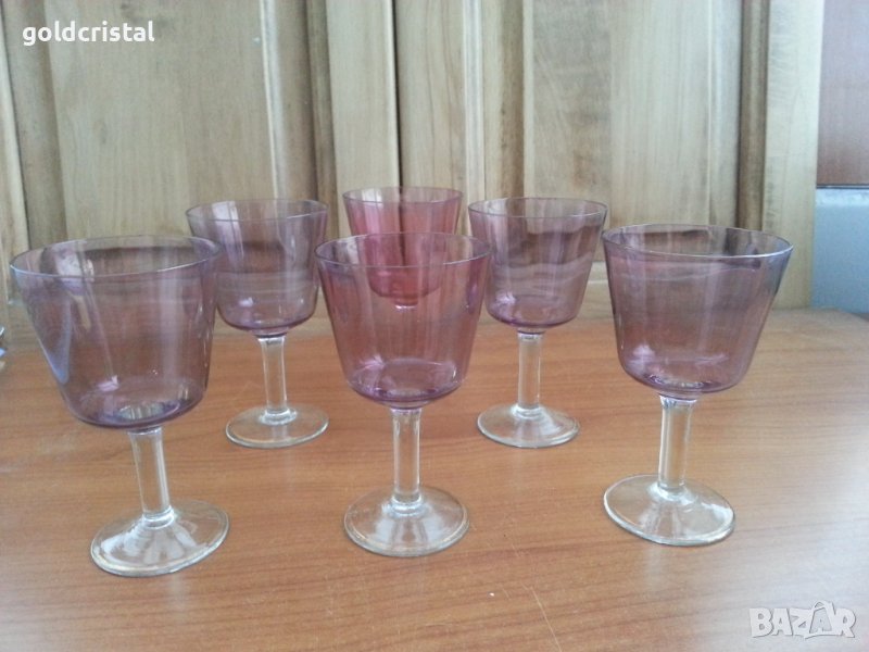 Стъклени чаши чашки цветно стъкло, снимка 1