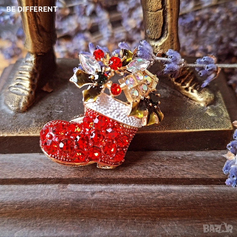 брошка коледен ботуш, снимка 1