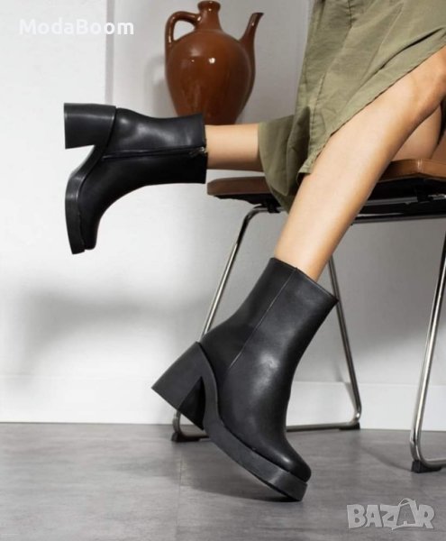 Кожени боти на ток , снимка 1