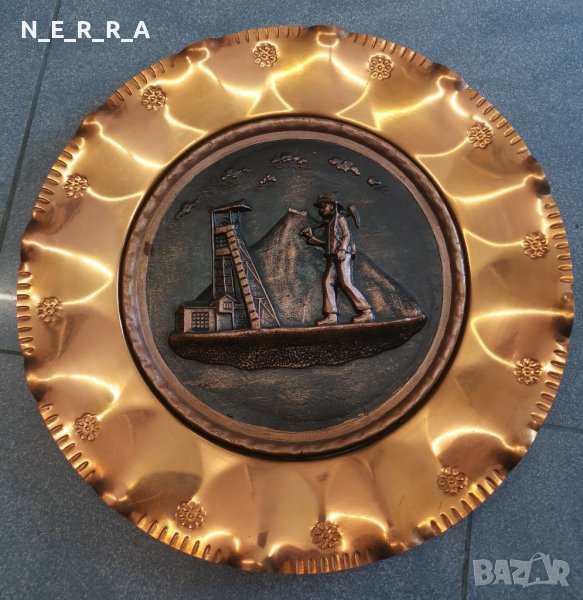 Декоративна чиния за стена от  мед, снимка 1