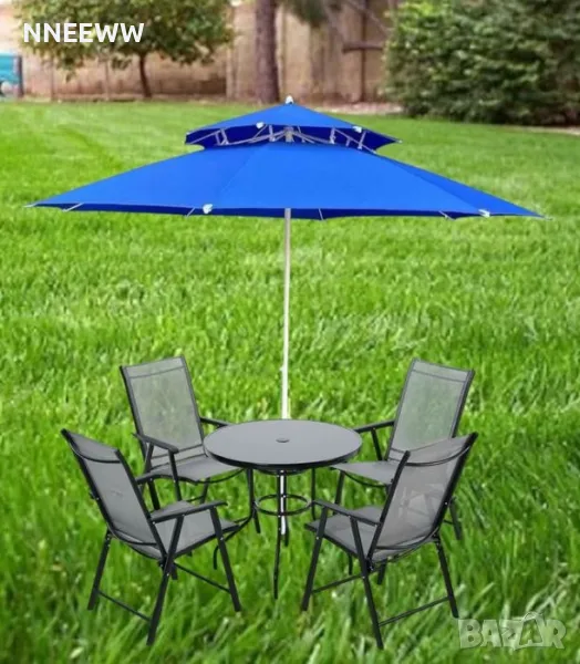 Плажен / Градински чадър с двоен таван против повдигане от вятър, снимка 1