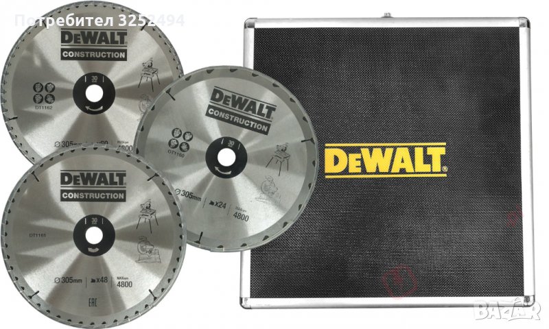 Комплект дискове Dewalt ф305/30 мм за настолен циркуляр , снимка 1