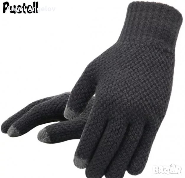 Зимни мъжки плетени ръкавици . , снимка 1