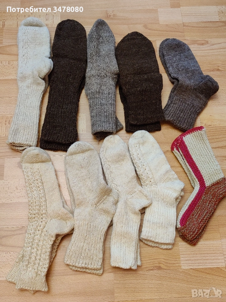 Ръчно плетени нови вълнени чорапи , снимка 1