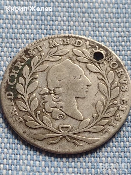 Сребърна монета 10 кройцера 1766г. Фридрих Кристиян Бранденбург Байраут 14924, снимка 1
