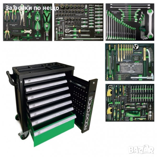 Шкаф с инструменти с 7 чекмеджета – 5 пълни RockForce, снимка 1