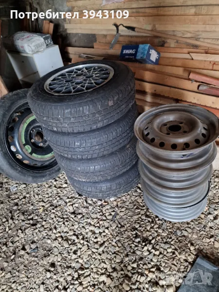 Джанти и гуми за ремарке платформа , снимка 1