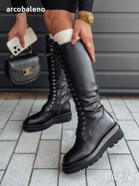 STYLZIPPER Дамски ботуши с връзки и цип , снимка 1