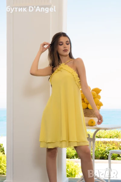 Нежна дамска рокля LIBERTA GIALLA, снимка 1