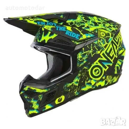 Мотокрос каска O'NEAL 3SERIES ASSAULT BLACK/NEON YELLOW V.24, снимка 1