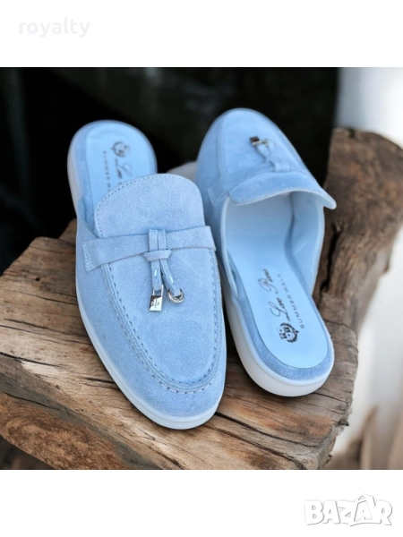 🩵Loro Piana Дамско Сабо Естествен Велур В Нежен Син Цвят🩵, снимка 1