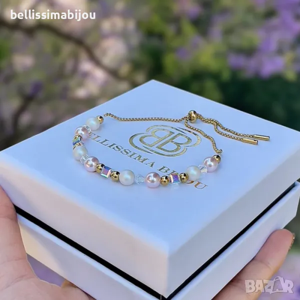 ДАМСКА ГРИВНА С ПЕРЛИ И КРИСТАЛИ СВАРОВСКИ/SWAROVSKI , снимка 1