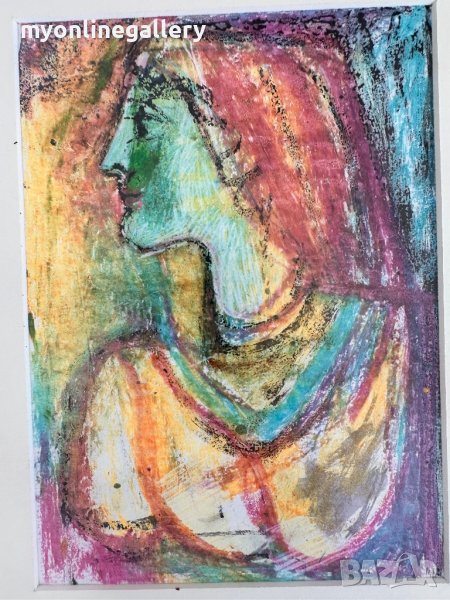 Дечко Узунов  смесена техника пастел и акварел, снимка 1