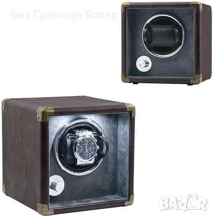 Нова Тиха Автоматична Кутия за Часовници с PU Кожа и LED Светлина, снимка 1