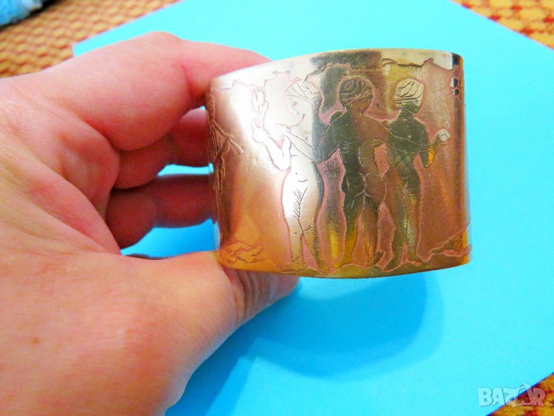 Стара гривна от бронз кована еротика - ръчна майсторска изработка с маркировка - 18+ секс, снимка 1