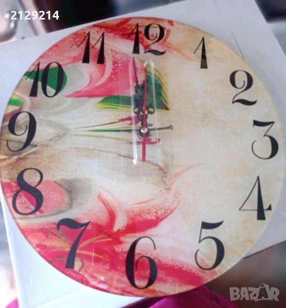 Стъклен стенен часовник , снимка 1