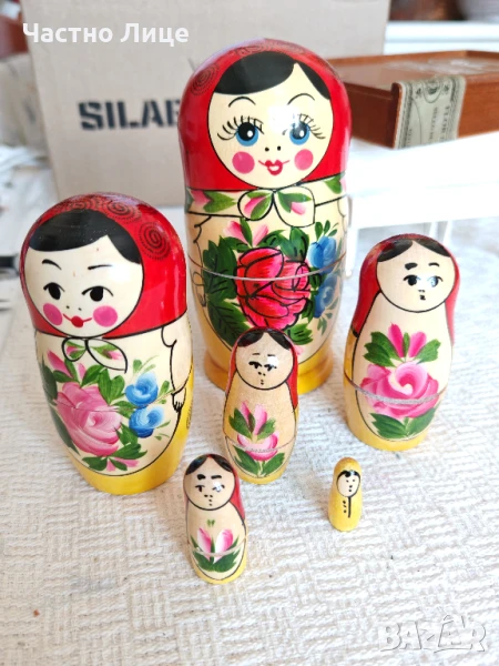 Комплект Шест Руски Соц СССР Кукли Матрьошки 1980те г., снимка 1