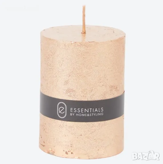 Свещ с метален ефект голяма 6х8 см 30часа, снимка 1