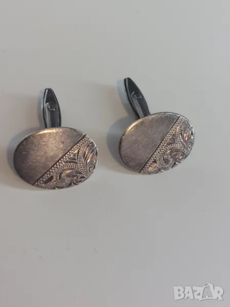 Антикварни сребърни копчета за ръкавели, снимка 1