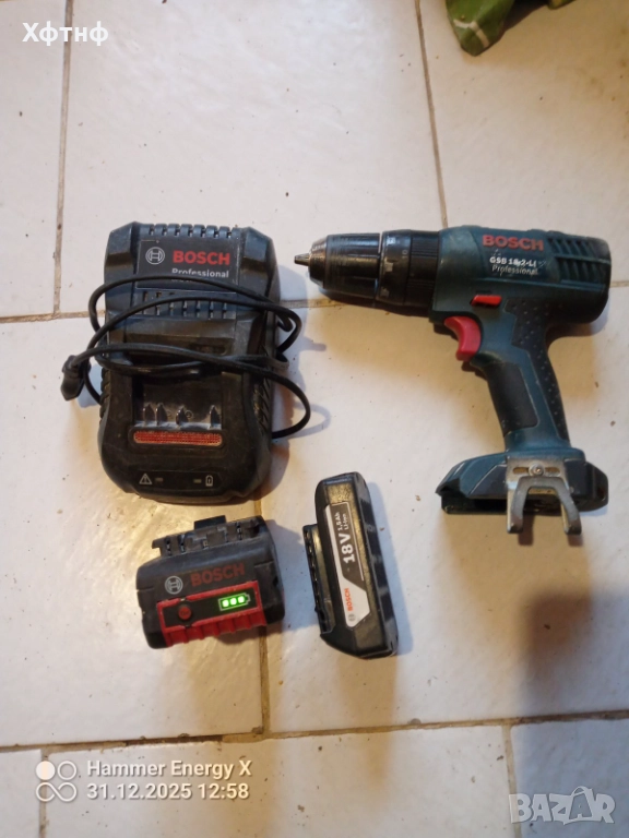 Продавам винтовер с зарядно и две батерии  едната е 5 ампера а другата 1,5 ампера , снимка 1