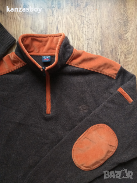 Paul & Shark - страхотен мъжки пуловер ХЛ 100% Лана мерино, снимка 1