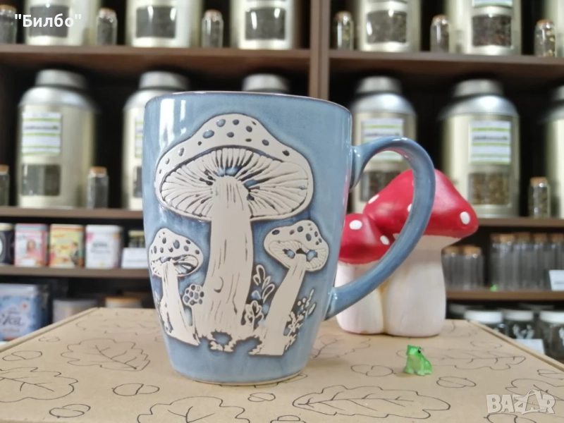 Чаша и каничка "Гъбки" , снимка 1
