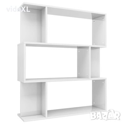 vidaXL Библиотека/разделител за стая, бял гланц, 80x24x96 см（SKU:800087, снимка 1