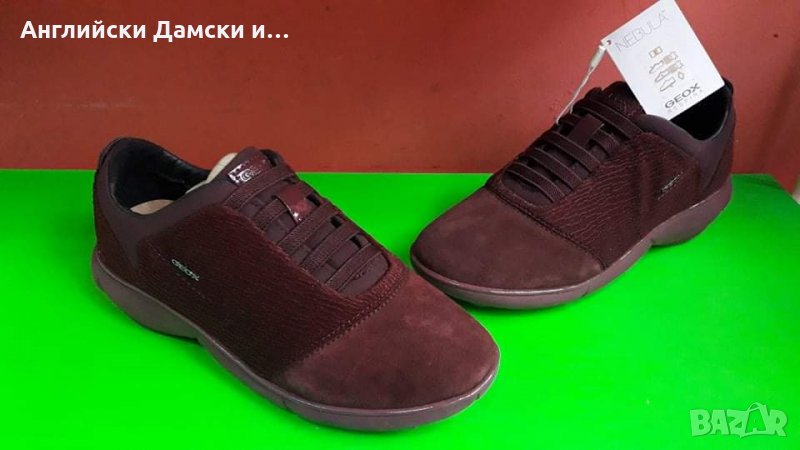 Английски дамски маратонки естествен велур-GEOX , снимка 1