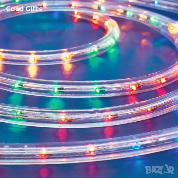 LED Светещ Коледен маркуч, 18м Многоцветен, снимка 1