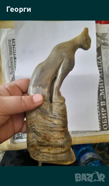 Бастет от естествен рог, снимка 1