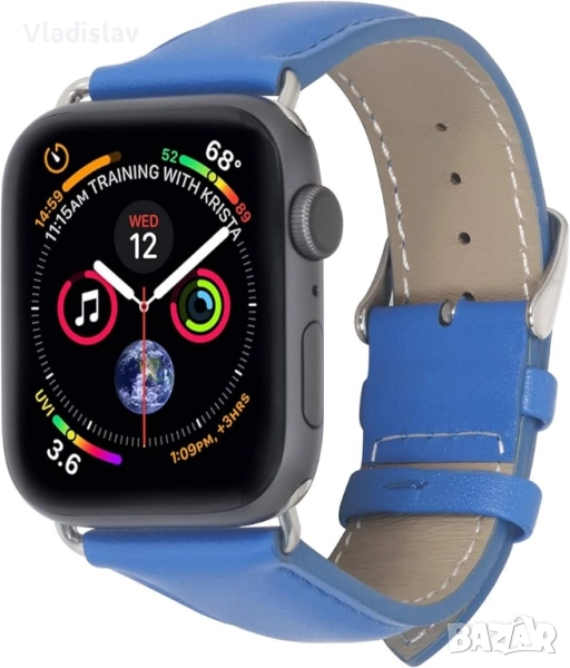 Гривна STILGUT, съвместима с кожена каишка Apple Watch 42 мм/44 мм, снимка 1