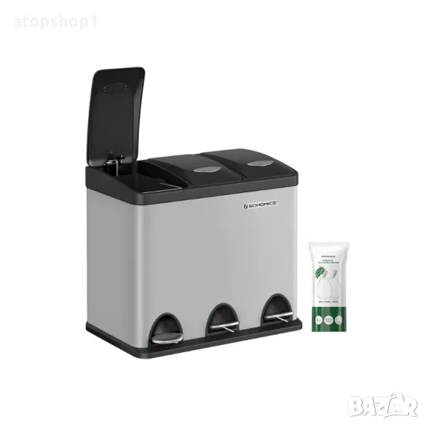 Кошче за боклук SONGMICS 3 x 8 литра 3 отделения , снимка 1