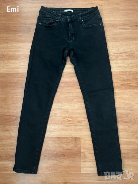 Черни дънки с ниска талия, снимка 1