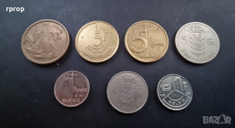 Монети. Белгия. Белгийски франк . 7 бр , снимка 1
